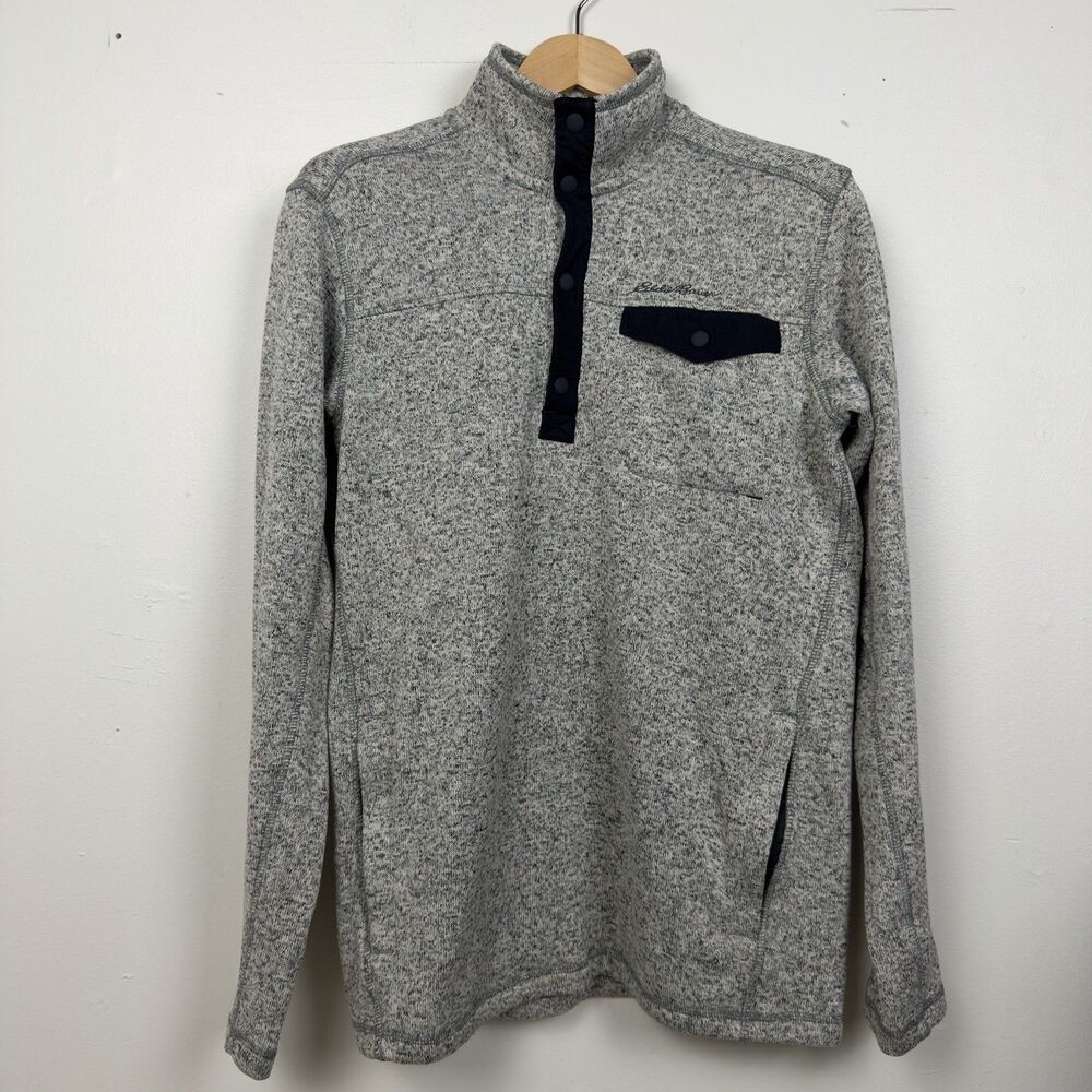 Eddie Baure Convector Radiator Fleece Snap Pullover Sweater Mens TM Gray